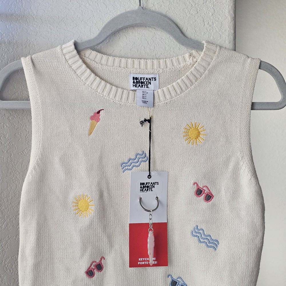 NWT BOUFFANTS & BROKEN HEARTS - Kids Cream Knit Tank Top